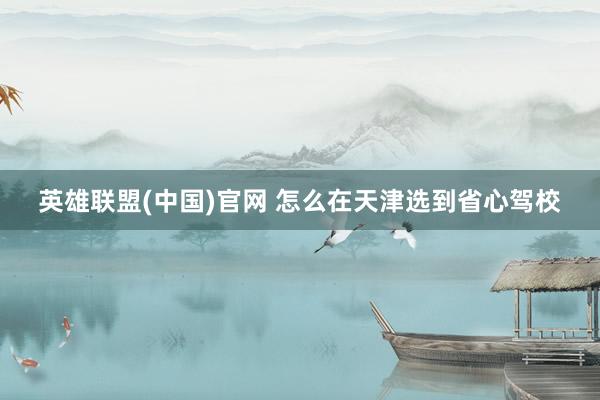 英雄联盟(中国)官网 怎么在天津选到省心驾校