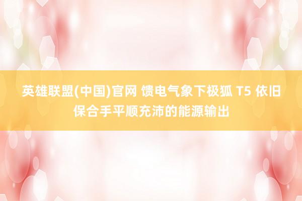 英雄联盟(中国)官网 馈电气象下极狐 T5 依旧保合手平顺充沛的能源输出